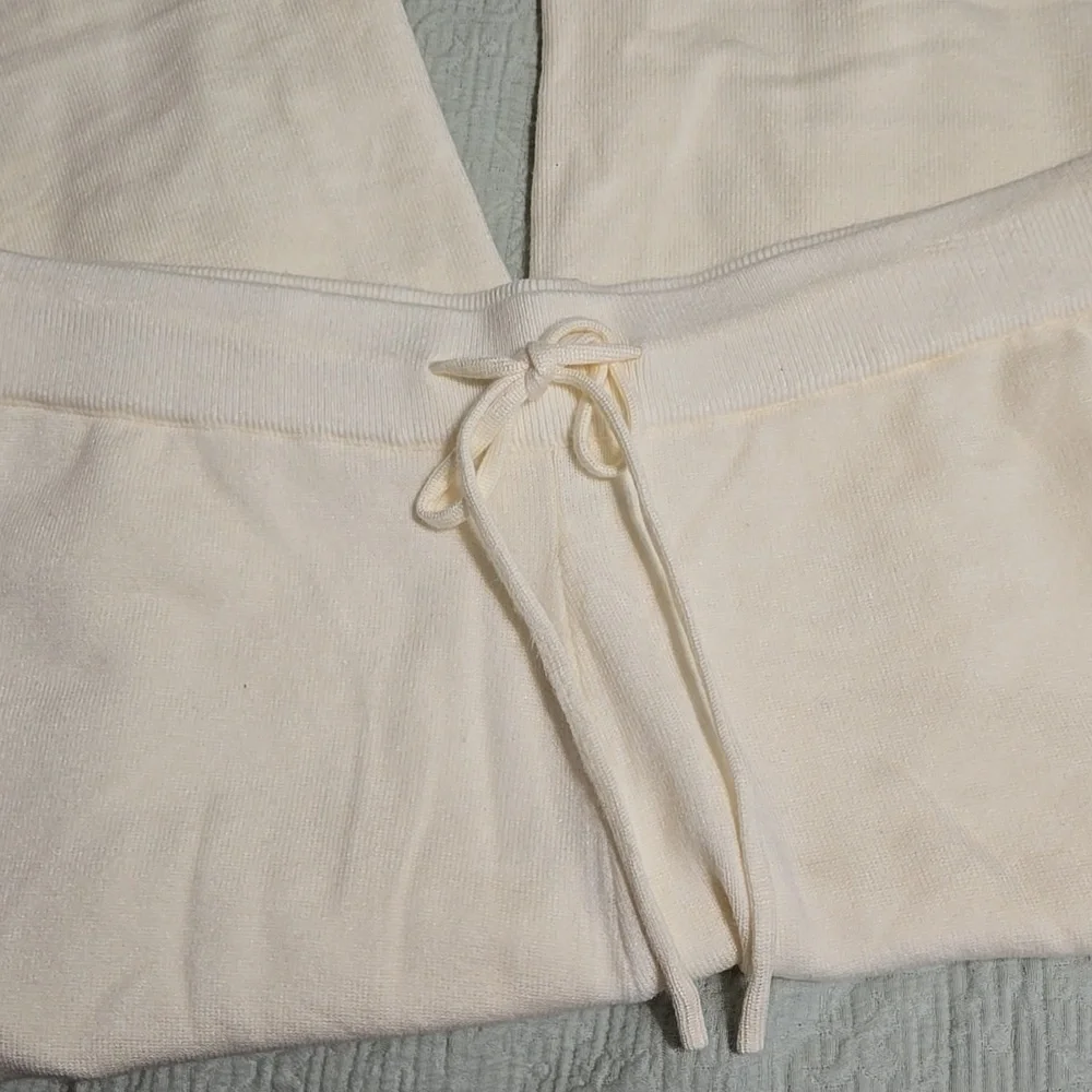 Unbranded Cream Wide Leg Yoga Pants with Drawstring Size XL - Picture 5 of 6